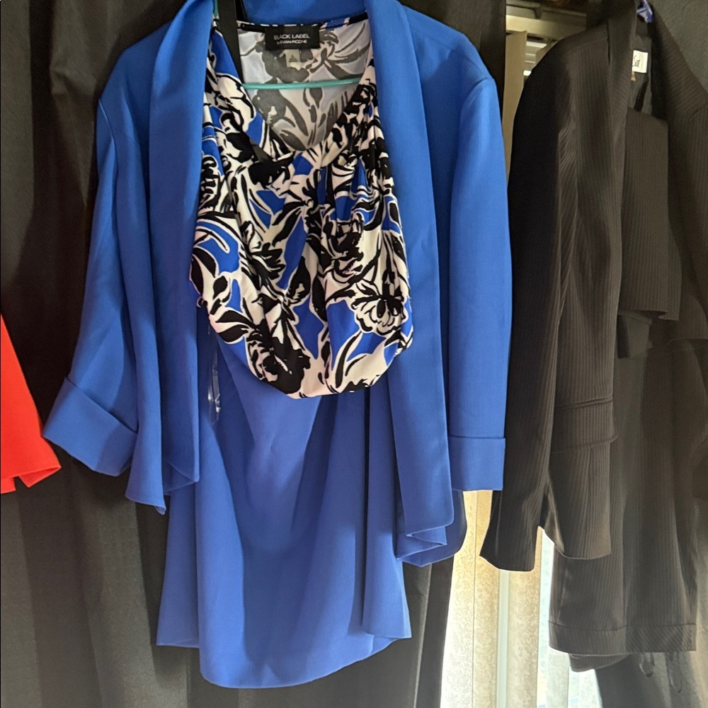 Evan Picone Royal Blue Women's Blazer, skirt, and blouse.